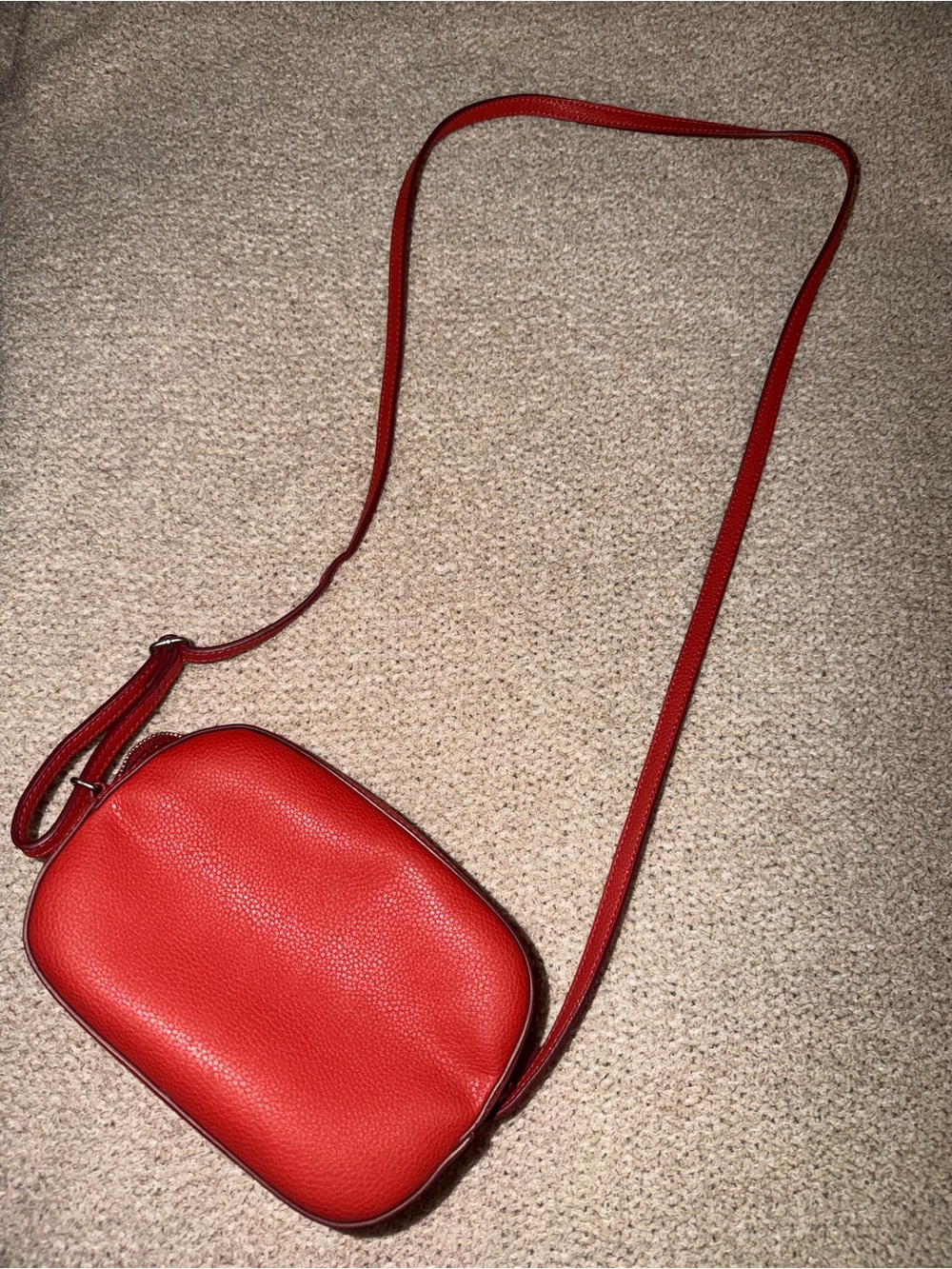 Uniqlo Vibrant Red Pebbled Mini Crossbody Bag